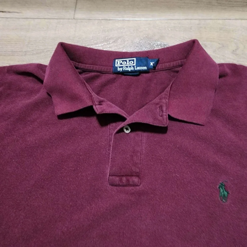 Polo Ralph Lauren Mens XXL Burgundy Maroon Short Sleeve Pique Polo Pony Logo